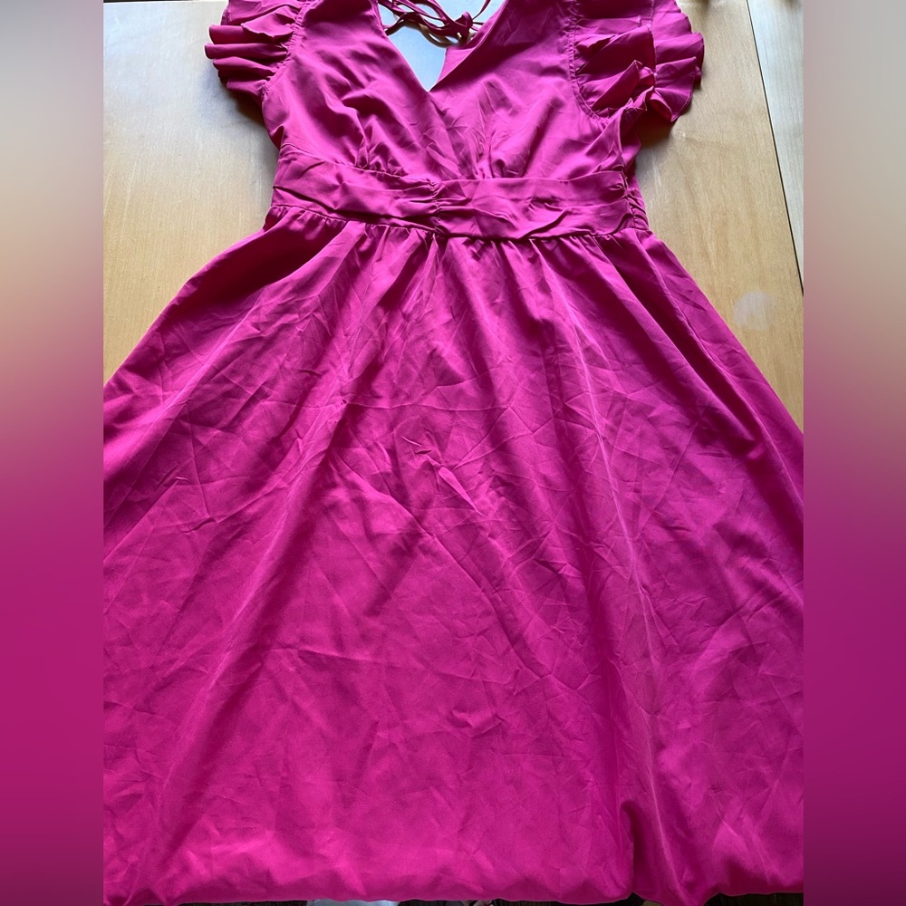 SHEIN Fuchsia Backless Dress